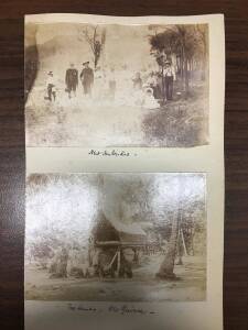 NEW HEBRIDES: A group of original albumen prints mounted on thick cards (which have been cut from a larger album). Most images are annotated and include "Erromanga - Group of Natives", "Erromanga - spot where Rev'd G.N.Gordon was murdered by natives May 2