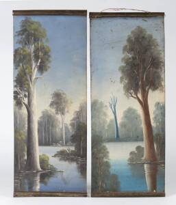 AUSTRALIAN SCHOOL Pair of Folk Art paintings on tin