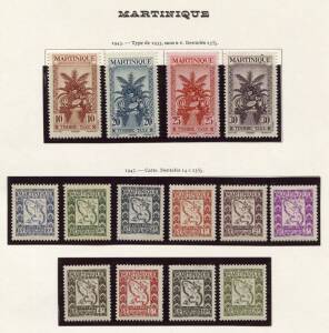 1886-1947 Martinique collection on album pages incl. the postage dues. Mixture of mint & used with singles, sets and part sets. Reasonable range of earlier overprints. Mixed condition, 260+.