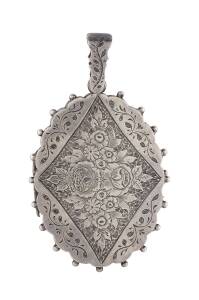 An Australian silver oval locket by Edward Fischer, Geelong, circa 1880