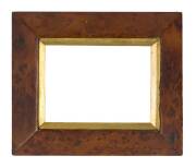 Pair of huon pine picture frames, glazed & with gilt slips  - 2