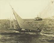 Two Hobart yacht scene albumin photographs - 2