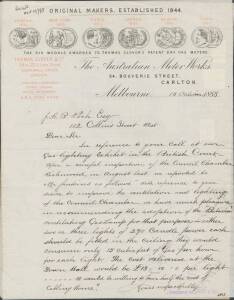 LETTERHEADS: An attractive group of commercial letterheads or invoices, all featuring illustrations of award medals won at various exhibitions including London 1851, Paris 1855, London 1862, Melbourne 1875, Sydney 1879, Melbourne 1880, Calcutta 1885, Melb
