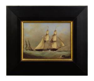 A pair of maritime prints in ebonised and gilt frames