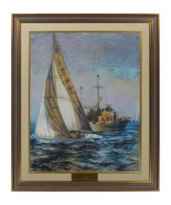 GREG BAKER (BORN 1951) "The Finish", presented to Alan Bond for his Outstanding Sporting Achievement, America's Cup 1983 from the Sportsmen's Association of Australia