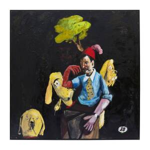 MCLEAN EDWARDS (BORN 1972)Mondo Cane &nbsp;2007oil and acrylic on canvassigned and dated verso: McLean Sydney 2007153 x 153 cmPROVENANCEMartin Browne Fine Art, Sydney