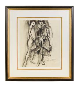 FRANK MARTIN (BRITISH 1921-2005) (The Dancer) pencil &(Two Ladies) charcoal