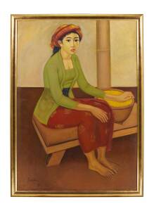 SUDARSO (INDONESIAN 1914-2006) Seated Woman with Bowl