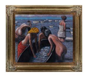 ARTIST UNKNOWN (Women washing by the Ocean)
