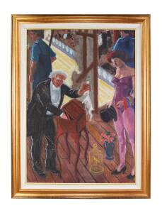 ARTIST UNKNOWN (Magician with Assistant)oil on canvasverso: Still Life100 x 69 cm