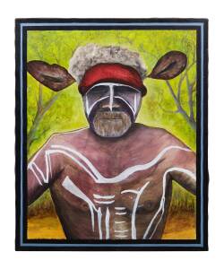 ARTIST UNKNOWNTribal Man in Ceremonial Dressoil on canvas61 x 50.5 cm
