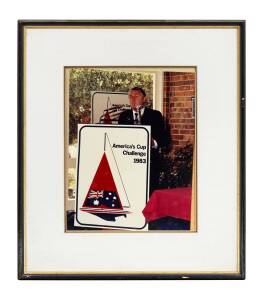 Alan Bond, America's Cup Challenge 1983,a framed photograph