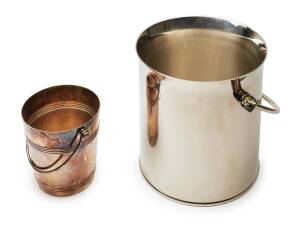 A stainless steel ice bucket engraved and&nbsp;a small Christofle bucket23 cm high (ice bucket)