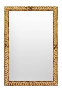 A large rectangular&nbsp;neoclassical style gilt and grey carved wood mirror, 20th century