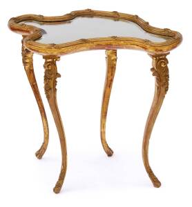 A Louis XV style gilt wood shaped &nbsp;occasional table with mirrored top