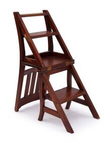 A Georgian style metamorphic folding library steps chair