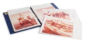 An album of 33 coloured photographs detailing the America's Cup 1983 Challenge "Australia II" including the design, construction and launch&nbsp;25 x 20 cm (each)