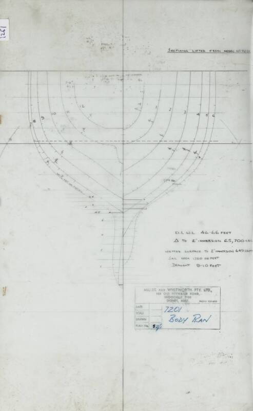 DRAWINGS OF MODEL 7201: Miller & Whitworth original plans, drawings & blueprints, c1972, set of 2 drafting film sheets.