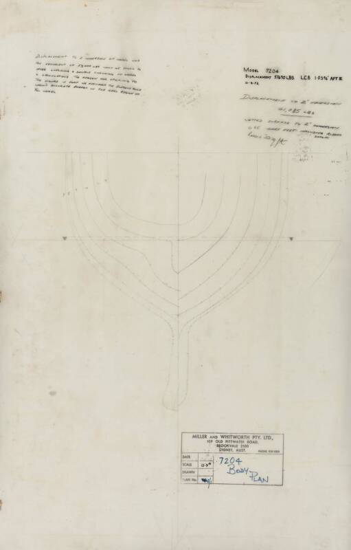 MODEL 7205: Miller & Whitworth original plans, drawings & blueprints, c1972-73, set of 5 drafting film sheets.