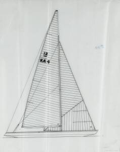 ALAN BOND'S "SOUTHERN CROSS" 68' 12 METRE KA 4: Miller & Whitworth original plans, drawings & blueprints, 1972-73, set of 88 drafting film & blueprint sheets.