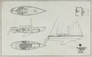 M&W 40': Miller & Whitworth original plans, drawings & blueprints, c1973-74, set of 30 drafting film sheets.