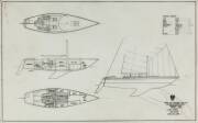 M&W 40': Miller & Whitworth original plans, drawings & blueprints, c1973-74, set of 30 drafting film sheets.