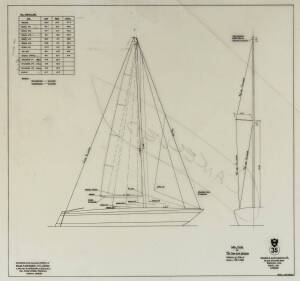 THREE-QUARTER TONNER M&W 35: Miller & Whitworth original plans, drawings & blueprints, c1973-74, set of 14 drafting film sheets. Ex Ben Lexcen collection.