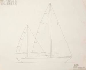52' KETCH FOR K.G.MURRAY: Miller & Whitworth original plans, drawings & blueprints, one drafting film sheet.