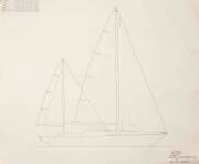 52' KETCH FOR K.G.MURRAY: Miller & Whitworth original plans, drawings & blueprints, one drafting film sheet.