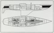 JACK ROOKLYN'S 70' ALUMINIUM SLOOP "BALLYHOO": Miller & Whitworth original plans, drawings & blueprints, c1974-76, set of 13 drafting film sheets. [Ballyhoo won the 1976 Sydney-Hobart yacht race].