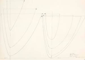 13' CAT PLANS: Bob Miller original plans, drawings & blueprints, 1975, set of 10 drafting film & graph paper sheets.