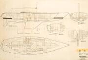 12-2 METRE AUXILIARY YACHT PLANS: Ben Lexcen original plans, drawings & blueprints, 1980, set of 11 drafting film sheets.