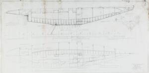 "CHALLENGE 12" KA 10: Ben Lexcen original plans, drawings & blueprints, c1981, set of 6 drafting film, graph paper & blueprint sheets