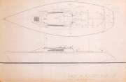 HALF-TON YACHT "HOT AUGUST NIGHT" FOR R.J.ROBINSON: Ben Lexcen original plans, drawings & blueprints, 1983, set of 5 drafting film & graph paper sheets.