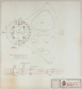 "AUSTRALIA IV" KA 16: Ben Lexcen original plans, drawings & blueprints, c1985-87, set of 5 drafting film & blueprint sheets (ship model 6672 Keel IV Rudder I).