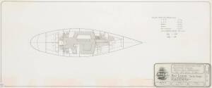 17 METRE CRUISING BOAT FOR DENIS O'NEILL: Ben Lexcen original plans, drawings & blueprints, 1985, set of 2 drafting film sheets.