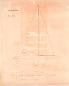 24 METRE MAXI YACHT: Ben Lexcen original plans, drawings & blueprints, one drafting film sheet.