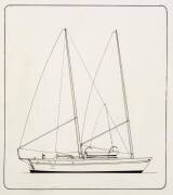 38.5 METRE CHARTER YACHT : Ben Lexcen original plans, drawings & blueprints, 1985, set of 2 drafting film sheets.