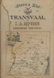 MAPS: BOER WAR, 1899 set of 6 Jeppes maps of the 'Transvaal or S.A. Republic and Surrounding Territories', lithographed on linen, sheets 1 to 3 in seperate folders and 4 to 6 in (lightly stained) cardboard slipcase, some tone spots, sheet 3 has the lower 