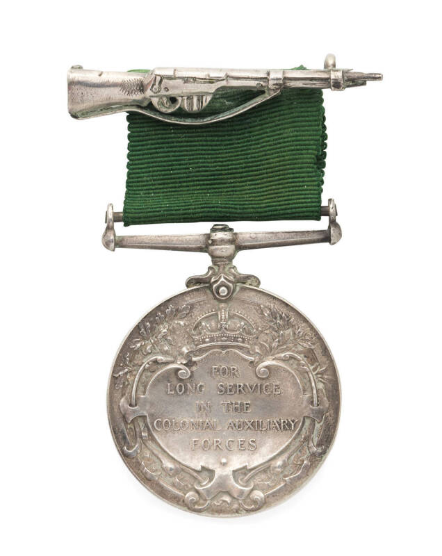 MEDALS, AUSTRALIA: KEVII Colonial Auxiliary Forces Long Service Medal (1901-37), impressed 'Col. SGt. W. CHESSON', (presented in Adelaide 1904), gVF.