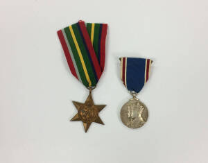 MEDALS: KGVI Pacific Star and 1937 Coronation medal (unattributed).