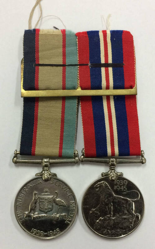 MEDALS AUSTRALIA: WWII pair, Australian Service Medal (Type I ) & War Medal impressed 'NF 388947 S.E. AITKEN', EF.