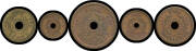 INTERNMENT CAMPS: 1d brass 3d, 1/-, 2/- and 5/- copper 'Internment Camps' tokens, all aEF.