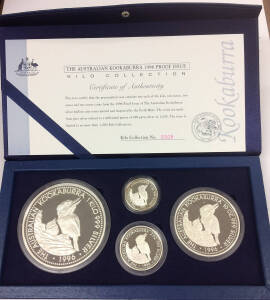 1996 'Kilo Collection', 1kg, 10oz, 2oz, & 1oz Kookaburra .999 silver coin cased proof set #308 (asw 1.404kg).