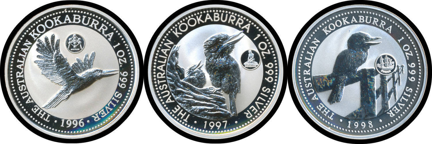 Australia 1996 Old Coinage Privy Mark Kookaburra 2$ 2oz Silver Coin,Proof