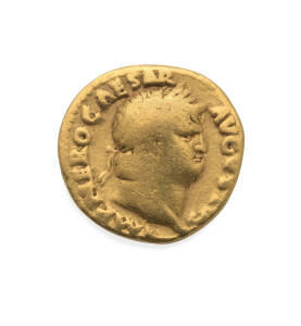 NERO AD 54-68, Gold Aureus, (6.95g 18mm) Struck AD 65-66, Sear #1930 RIC #52 'IMP NERO CAESAR AVGVS[TVS]' laureate head facing right, rev. '[IVPPI]TER [C]VSTOS' Jupiter seated left, holding thunderbolt and sceptre, Fine.