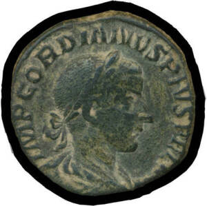 GORDIAN III 238-244 AD, Æ Sestertius (17.48 gm) Sear #8739, RIC IV 311a, 'IMP GORDIANVS PIVS F[EL AVG]', laureate, draped, and cuirassed bust right, rev. 'SECVRITAS A[VG]', Securitas seated left, holding sceptre, VF.