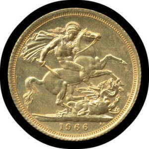 GREAT BRITAIN: QEII 1966 Sovereign, aUnc.