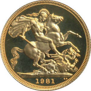 GREAT BRITAIN: QEII 1981 Proof Sovereign in vinyl case. 