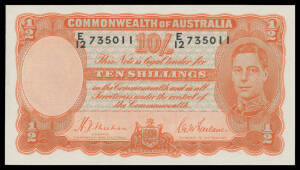 TEN SHILLINGS: 10/- orange, Sheehan/McFarlane McDonald #20 R #12, 'E/12 735011', aUnc, Cat $1500. 